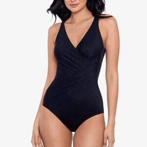 Miraclesuit Oceanus One Piece Swimsuit Women Size 18 Black